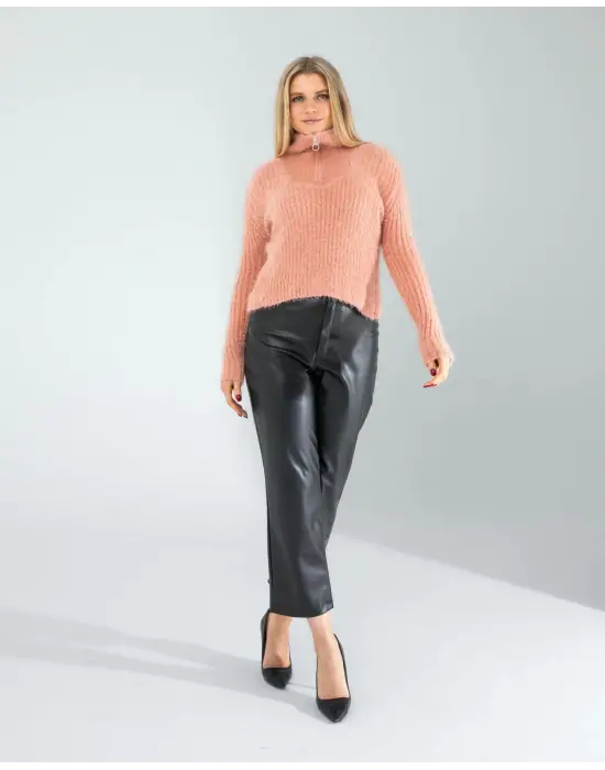 Çarpıcı Fermuarlı Triko