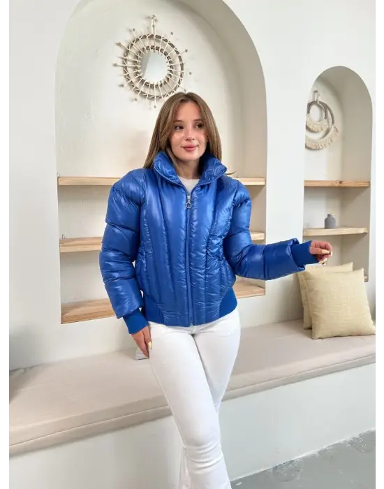 Puffer kısa mont mavi st25534