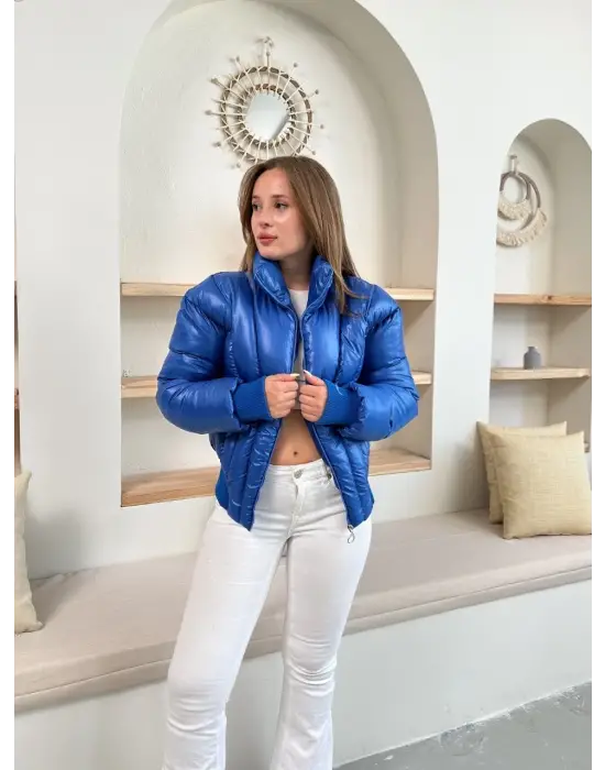 Puffer kısa mont mavi st25534