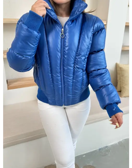 Puffer kısa mont mavi st25534