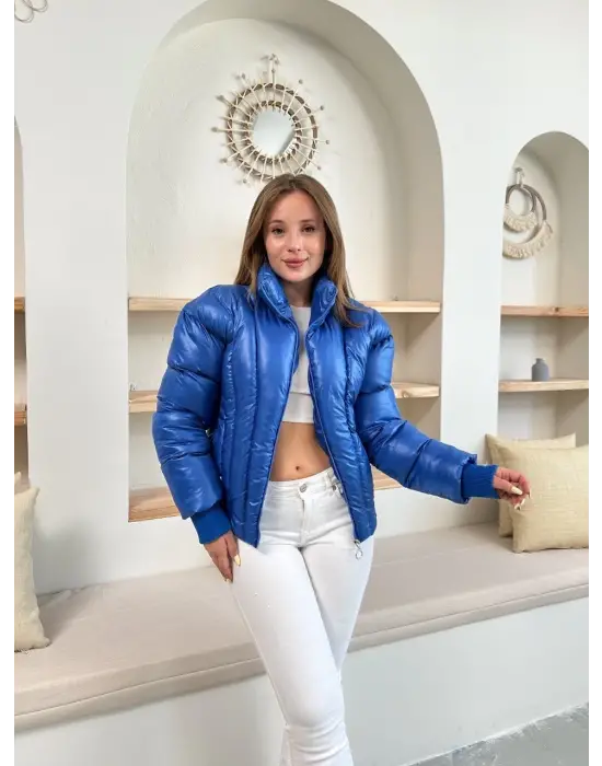 Puffer kısa mont mavi st25534
