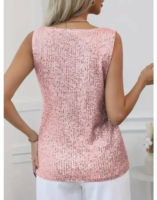 Omarı Taze ve Şık Pul Payet Detaylı Bluz