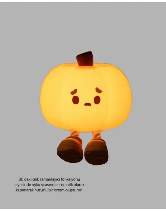 Pumpkin Led Gece Lambası Üç Kademeli Işık Ayarlı