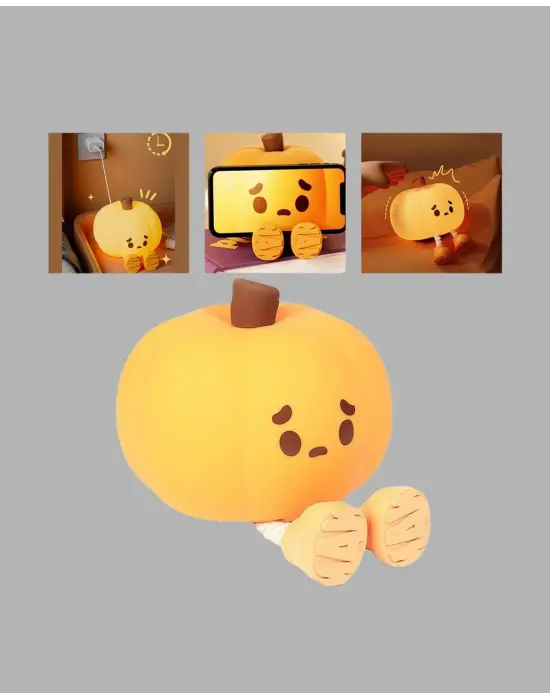 Pumpkin Led Night Light Dokunmatik Şarjlı Silikon Gece Lambası