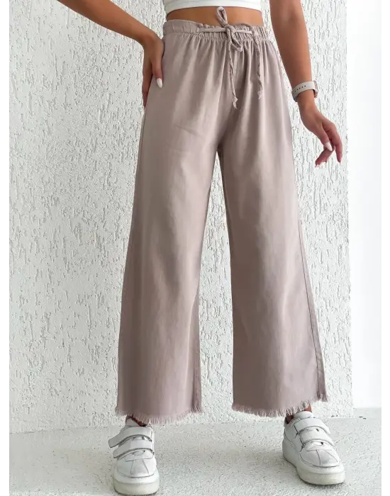 Omarı Püsküllü Palazzo Pantolon - Trendy Tarz ve Rahatlık