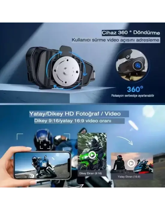 Q28 Kameralı Motosiklet Kask Kulaklığı