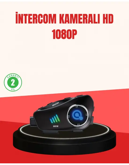 Q28 Kameralı Motosiklet Kask Kulaklık Bluetooth 5.3 Su Geçirmez 1080p Hd