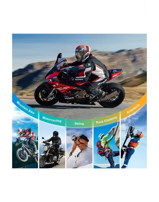 Q28 Motosiklet Kask Bluetooth Kulaklık 1080p Kamera Interkom Kulaklık Su Geçirmez Intercom