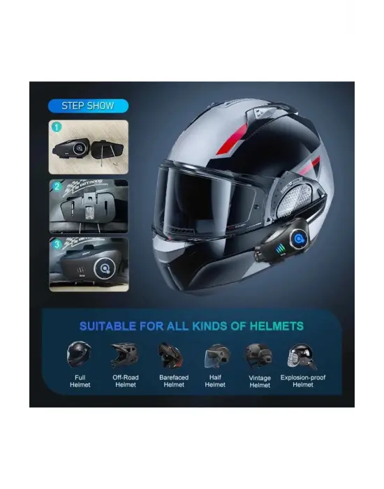 Q28 Motosiklet Kask Bluetooth Kulaklık 1080p Kamera Interkom Kulaklık Su Geçirmez Intercom