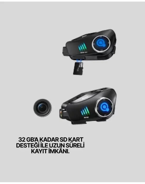 Q28 Motosiklet Kask Bluetooth Kulaklık  Full Hd 1080p Kamera