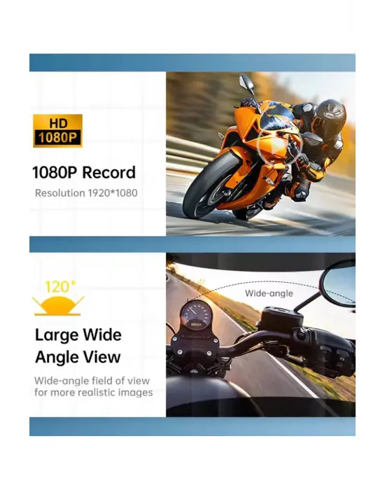 Q29 Motosiklet Kask Bluetooth Kulaklık Eşleşmeli 1080p Kamera Geniş Açı Su Geçirmez Intercom