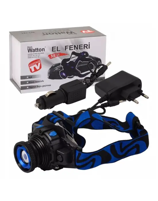 Q5 Şarjlı Mercekli Kafa Feneri Black Wt-121