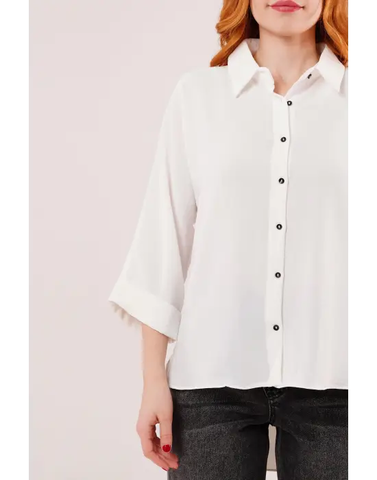 Omarı Rahat Kalıp Beyaz Gömlek - Şık ve Konforlu Stil Önerisi