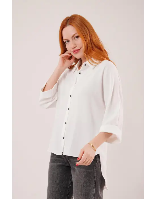 Omarı Rahat Kalıp Beyaz Gömlek - Şık ve Konforlu Stil Önerisi