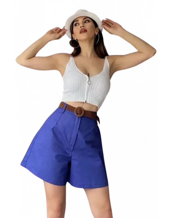 Modern Kemerli Mom Şort