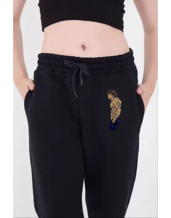 Omarı Lastikli Baskılı Eşofman Pantolon - Lacivert