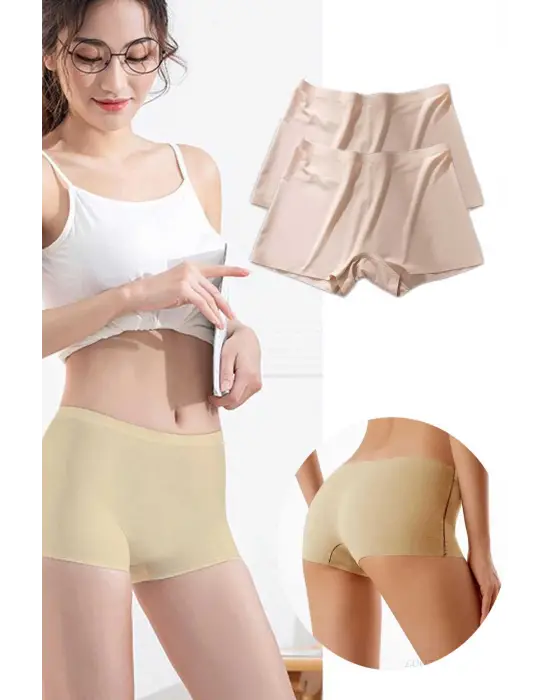 Omarı Dikişsiz Görünmez İz Yapmayan Kadın Mini Şort Boxer Seti