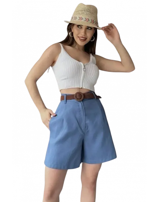 Cool Kemerli Mom Şort