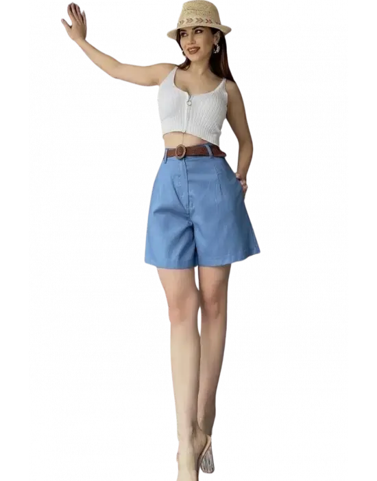 Cool Kemerli Mom Şort