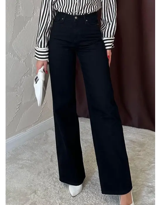 Omarı Rahat Siyah Kot Pantolon