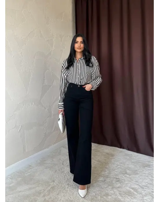 Omarı Rahat Siyah Kot Pantolon