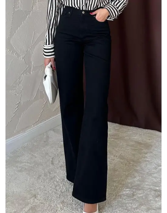 Omarı Rahat Siyah Kot Pantolon