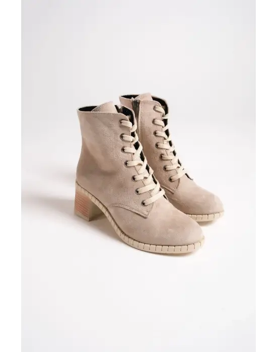 Omarı Yumuşak Topuklu Süet Bayan Bot Günlük Şıklık