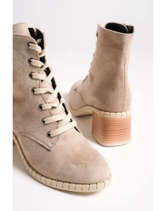 Omarı Yumuşak Topuklu Süet Bayan Bot Günlük Şıklık