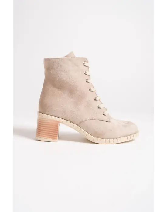 Omarı Yumuşak Topuklu Süet Bayan Bot Günlük Şıklık