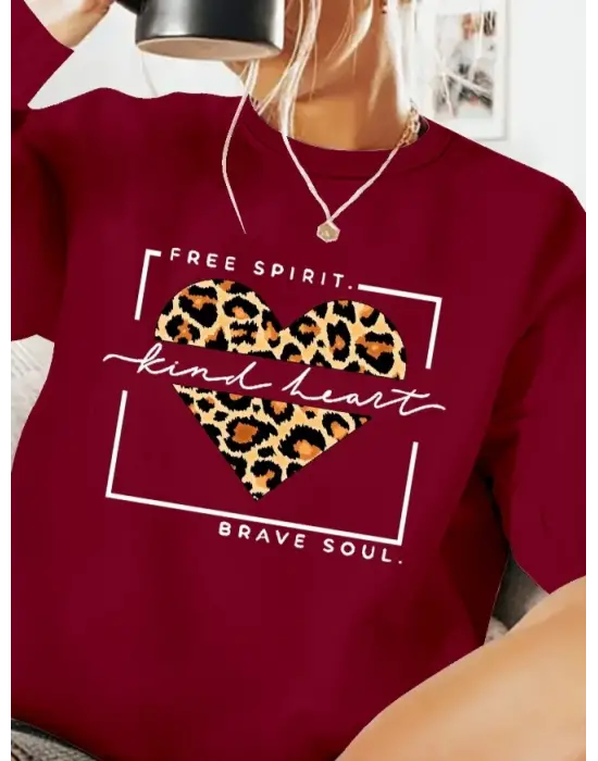 Omarı Feminen Desenli Uzun Kollu Viskon Bluz