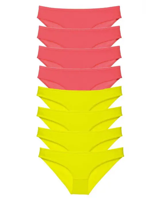 Omarı Yumuşak Likralı 8 Adet Kadın Slip Külot Seti