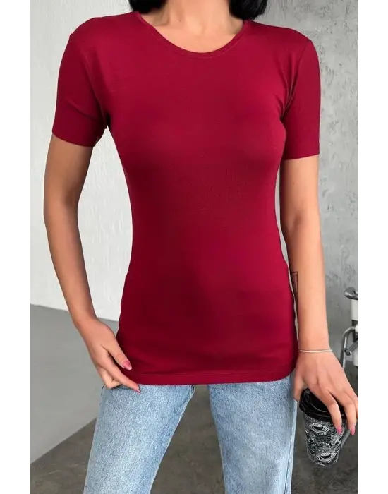 Omarı Rahat ve Şık Kısa Kollu Viskon Penye Body