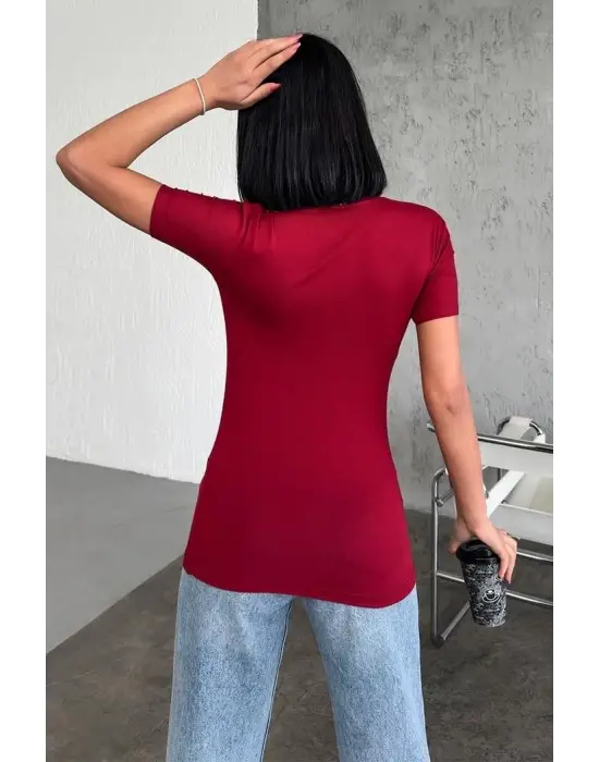 Omarı Rahat ve Şık Kısa Kollu Viskon Penye Body