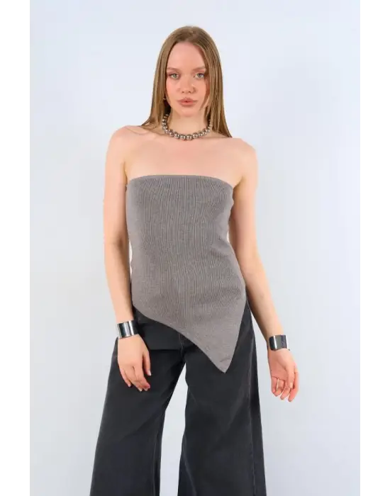 Omarı Rahat Kesim Yanı Uzun Orta Gri Atlet