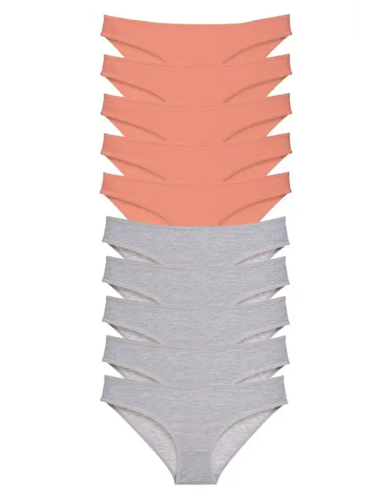 Omarı Süper Eko Pudra Gri Kadın Slip Külot Seti