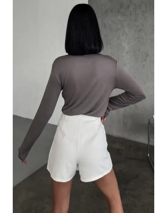 Omarı Rahat ve Şık Uzun Kollu Penye Body Füme