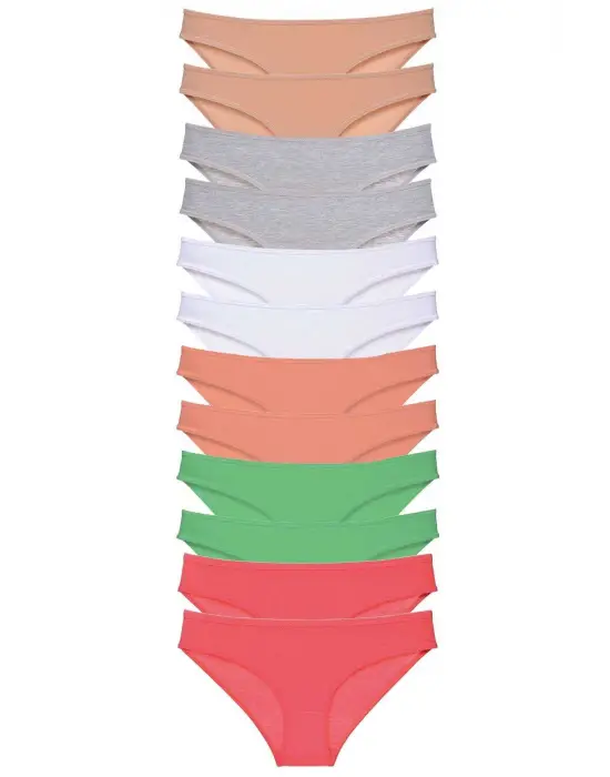 Omarı Süper Eko Likralı Kadın Slip Külot Seti