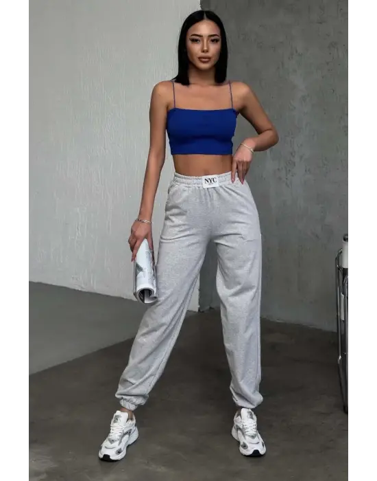 Omarı Gri Paçası Lastikli Eşofman Altı - Rahat ve Şık Sportif Kıyafet