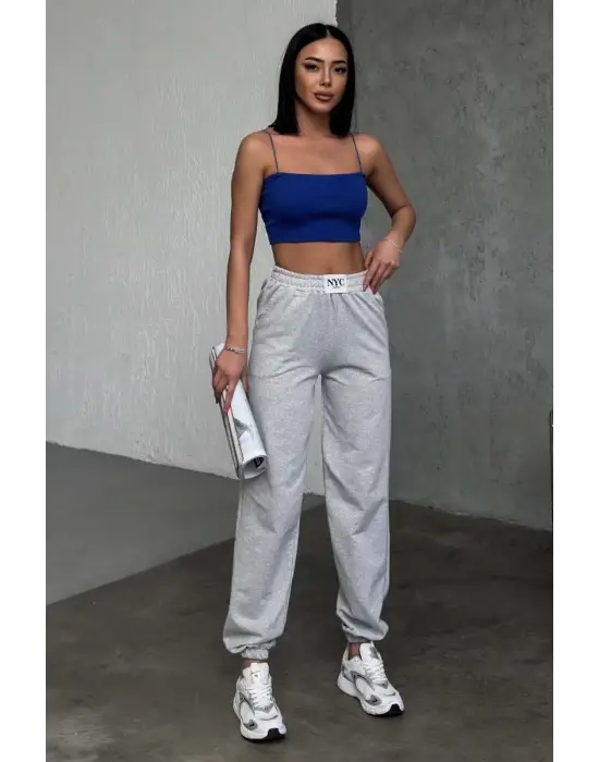 Omarı Gri Paçası Lastikli Eşofman Altı - Rahat ve Şık Sportif Kıyafet