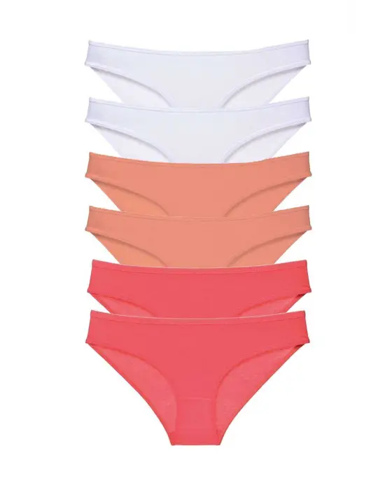 Omarı Likralı Kadın Slip Külot Seti - 6 Adet Süper Eko Özellikli