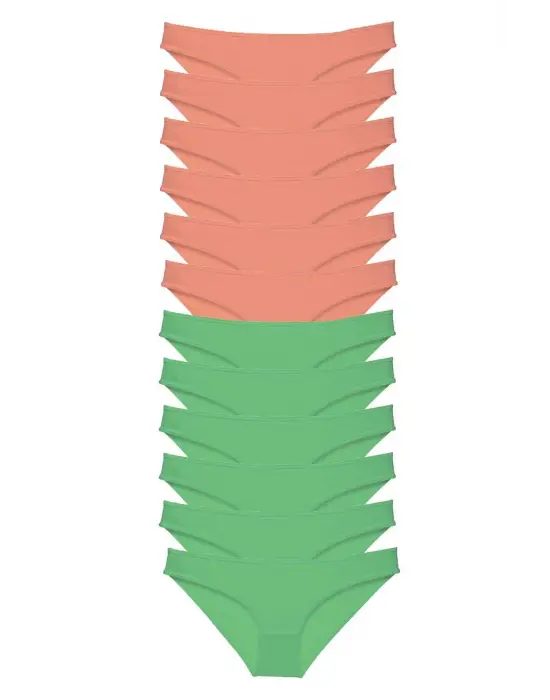 Omarı Eko Set Likralı Kadın Slip Külot Pudra Yeşil