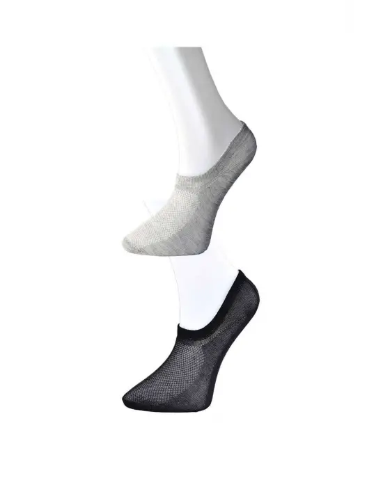 Omarı Invisible Black and Gray Womens Socks 9 Pairs