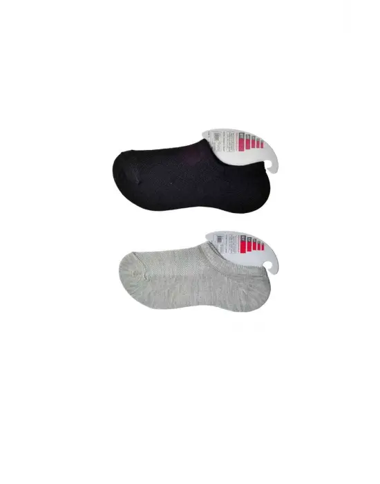 Omarı Invisible Black and Gray Womens Socks 9 Pairs