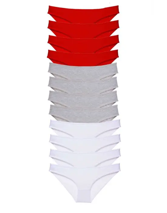 Omarı Yumuşak Kumaşıyla Kadın Slip Külot Seti - 12 Adet