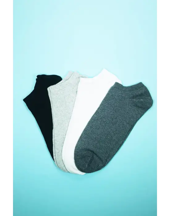 Omarı Dikişsiz Erkek Bilek Çorap Yumuşak Dokulu 4lü Set
