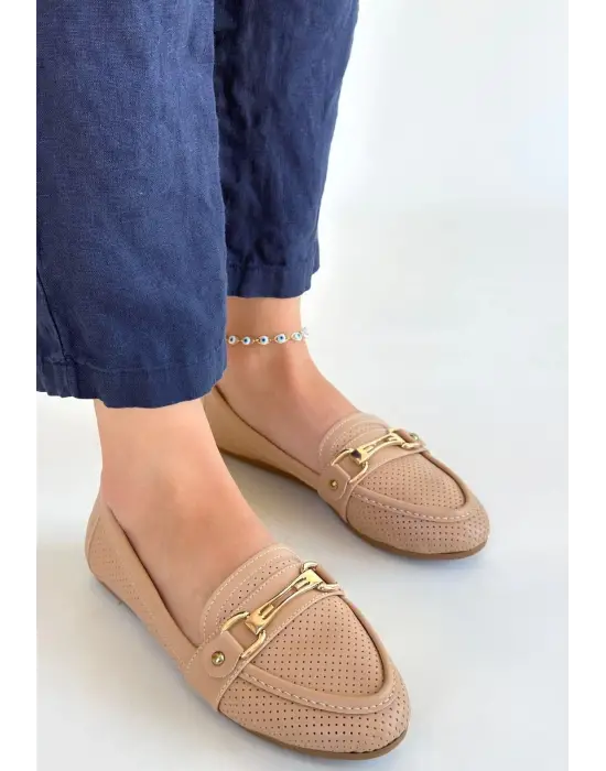 Omarı Rahat ve Şık Nude Babet Ayakkabı