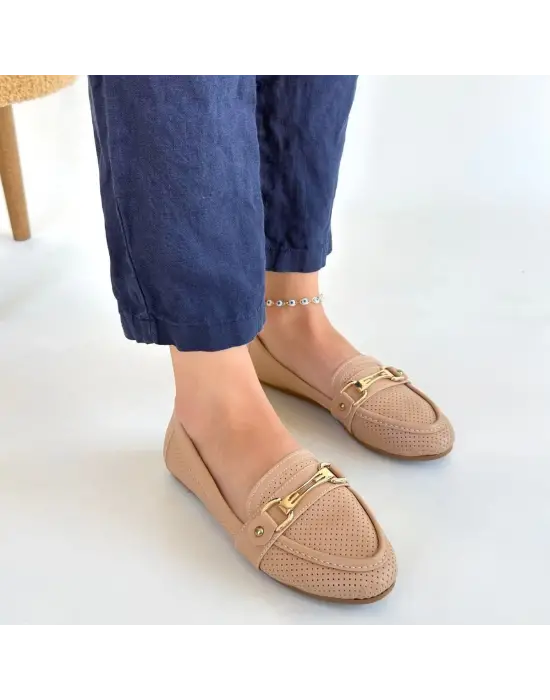 Omarı Rahat ve Şık Nude Babet Ayakkabı