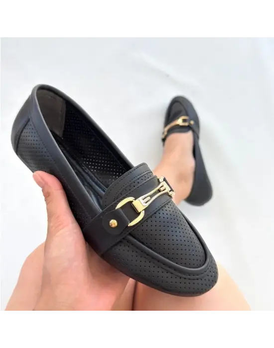 Rain Siyah Cilt Babet Ayakkabı