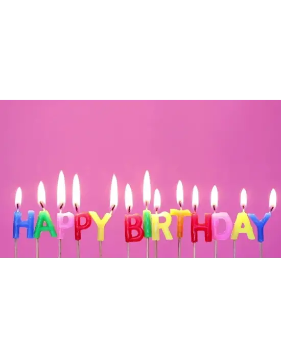 Rengarenk Happy Birthday Yazılabilen Doğum Günü Mumu