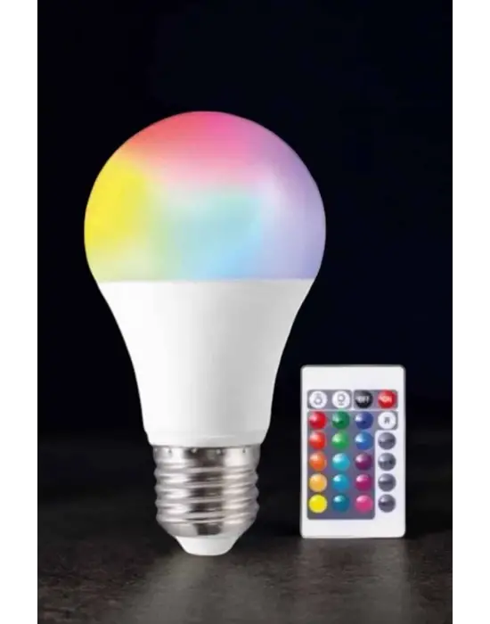 Renk Değiştirebilen Rgb Işıklı Led Ampul A+enerji 15 Watt Led Işık